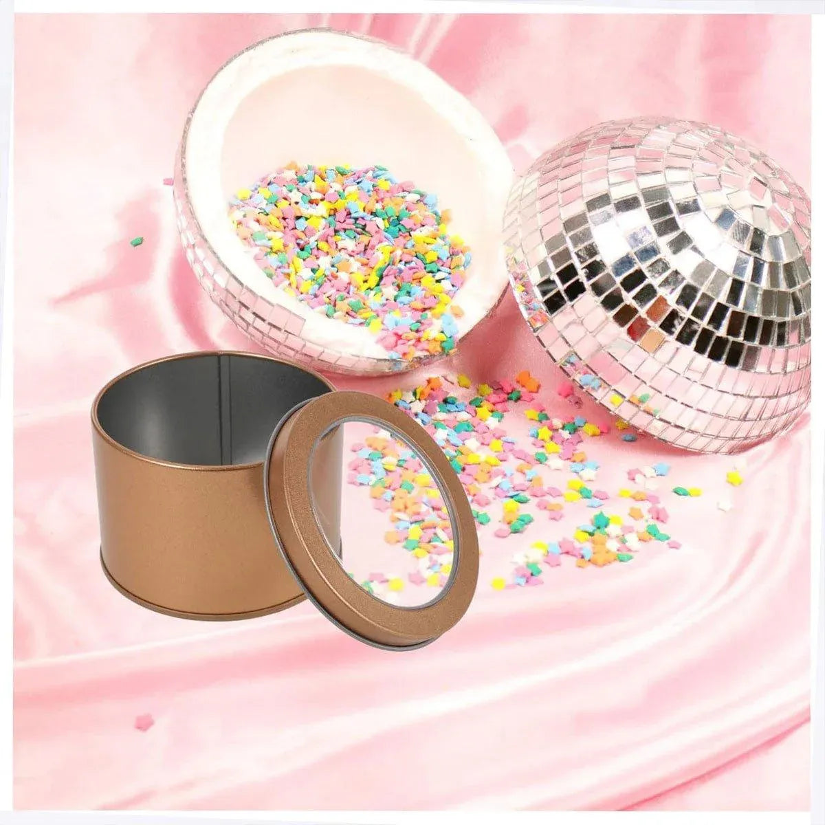 10pcs Open Window Cake Tin Box Bakery Biscuit Packaging Storage Tin Box Set - Sliver V528-CAN-10PCS-SLIVER-9-6-355230