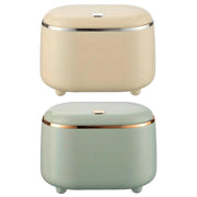Small Desktop Trash Can Oval Pop Up Lid Rubbish Bin Waste Organizer Container - Beige V528-CAN-BEIGE-954237