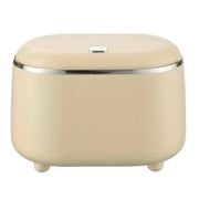 Small Desktop Trash Can Oval Pop Up Lid Rubbish Bin Waste Organizer Container - Beige V528-CAN-BEIGE-954237