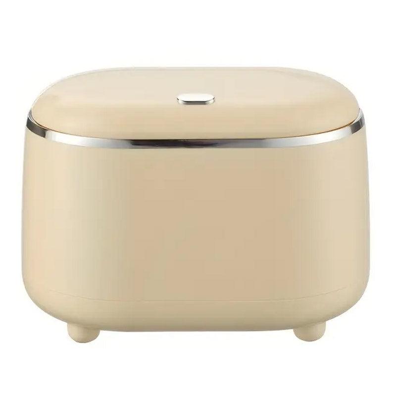 Small Desktop Trash Can Oval Pop Up Lid Rubbish Bin Waste Organizer Container - Beige V528-CAN-BEIGE-954237