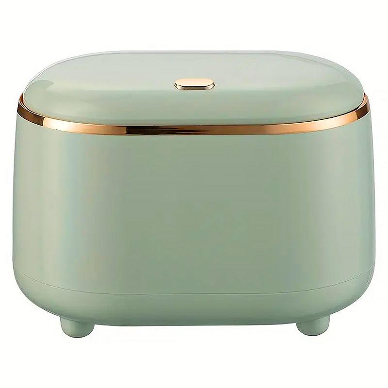 Small Desktop Trash Can Oval Pop Up Lid Rubbish Bin Waste Organizer Container - Beige V528-CAN-BEIGE-954237