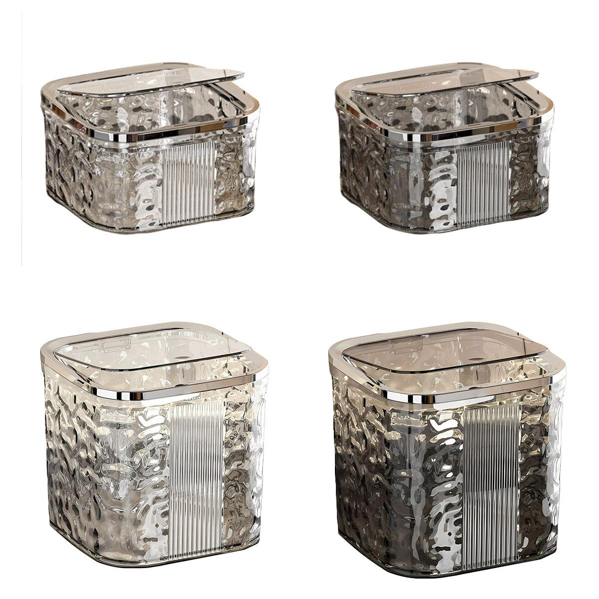 Desktop Mini Trash Can Small Waste Bin Storage Bucket for Office Kitchen Home - Grey-L V528-CAN-BIG-GREY-974716