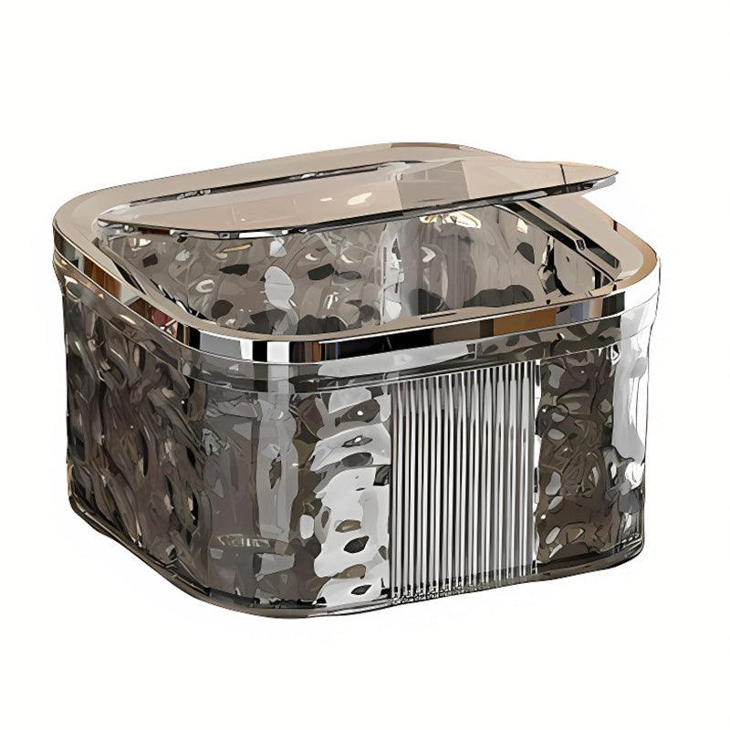 Desktop Mini Trash Can Small Waste Bin Storage Bucket for Office Kitchen Home - Grey-L V528-CAN-BIG-GREY-974716