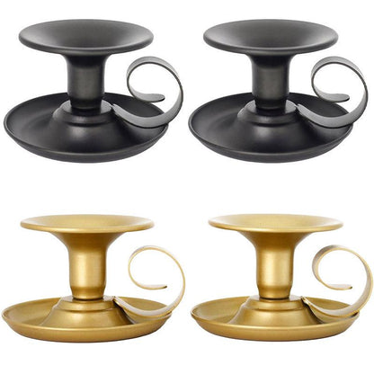 2pcs European Iron Candle Holders for Candlelight Dinner Decorative Lighting - Gold V528-CANDLESTICK-2PCS-GOLD-538758