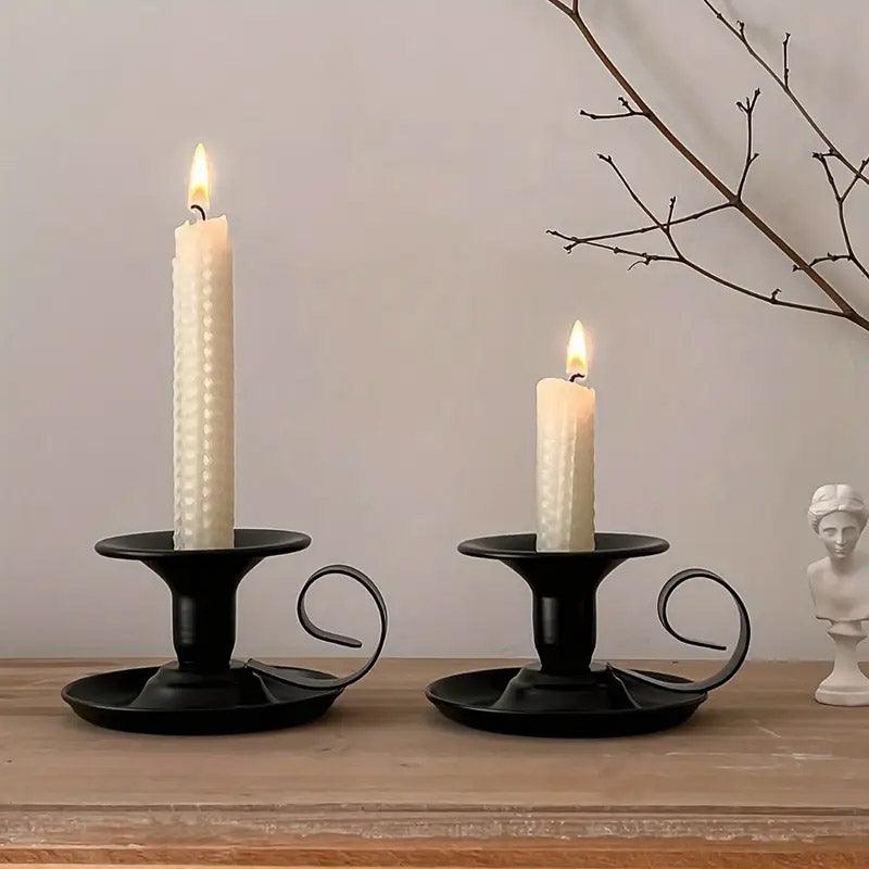 2pcs European Iron Candle Holders for Candlelight Dinner Decorative Lighting - Gold V528-CANDLESTICK-2PCS-GOLD-538758