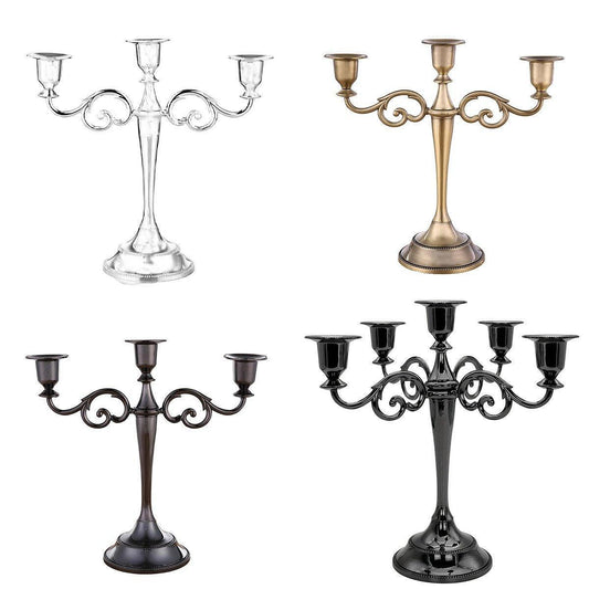 3/5 Arms Alloy Candle Holder Stand Candlesticks Candelabra Wedding Home Decor - 3-Bronze V528-CANDLESTICK-3-TS-420416
