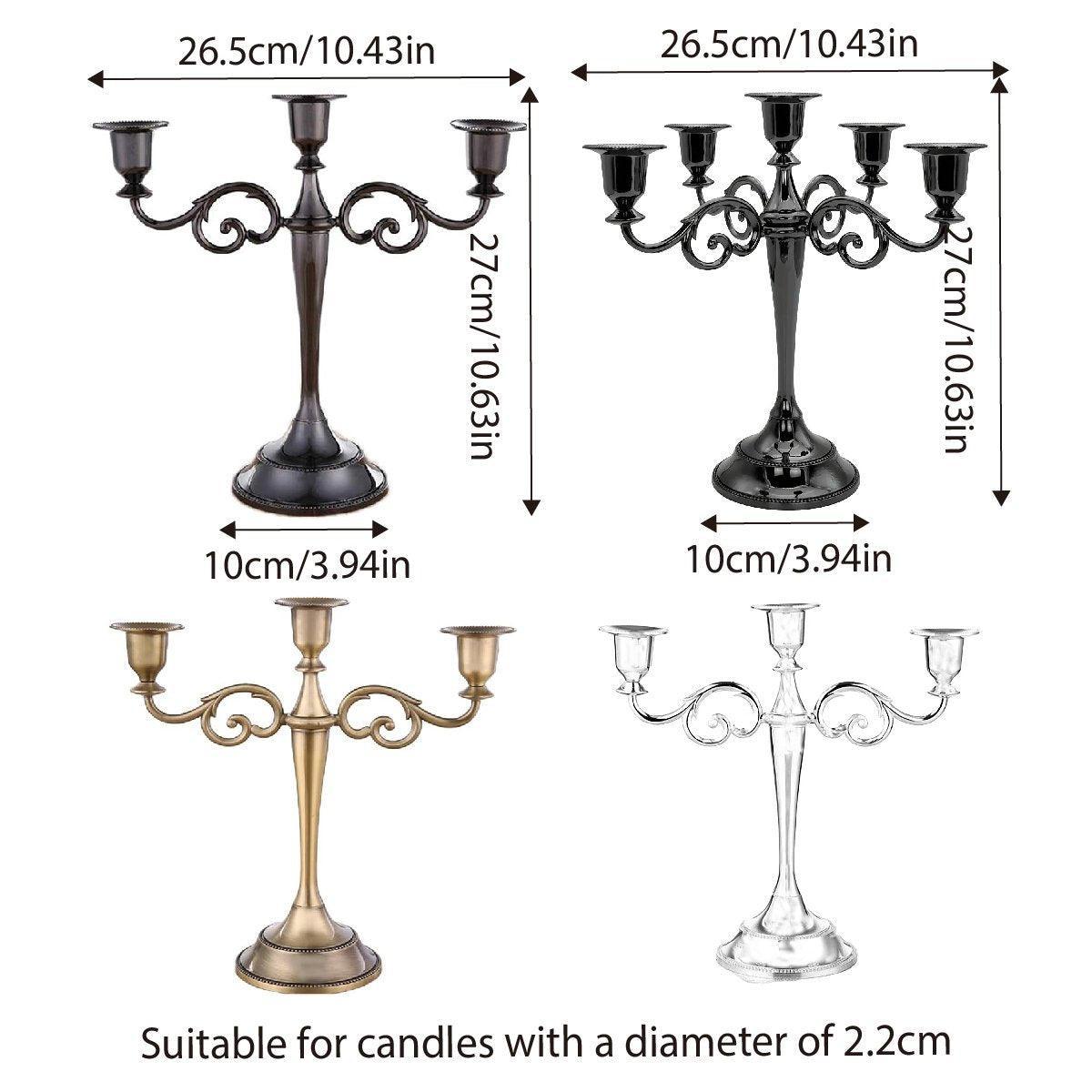 3/5 Arms Alloy Candle Holder Stand Candlesticks Candelabra Wedding Home Decor - 3-Bronze V528-CANDLESTICK-3-TS-420416