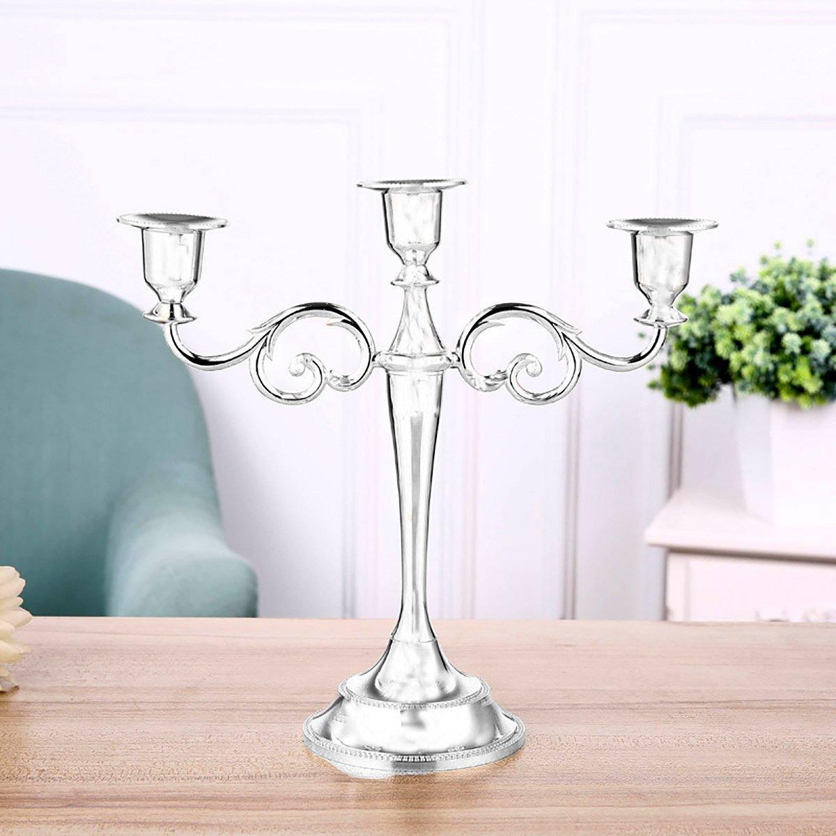3/5 Arms Alloy Candle Holder Stand Candlesticks Candelabra Wedding Home Decor - 3-Bronze V528-CANDLESTICK-3-TS-420416