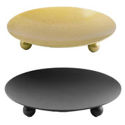4pcs Iron Plate Candle Holder Aroma Base Tray for Decorative Candle Stand Set - Black V528-CANDLESTICK-4PCS-BLACK-971256