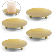 4pcs Iron Plate Candle Holder Aroma Base Tray for Decorative Candle Stand Set - Black V528-CANDLESTICK-4PCS-BLACK-971256