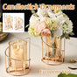 Wrought Iron Candle Holder Romantic Candlestick Ornament Dinner Table Decor Prop - L V528-CANDLESTICK-GOLDEN-L-270925