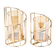 Wrought Iron Candle Holder Romantic Candlestick Ornament Dinner Table Decor Prop - S V528-CANDLESTICK-GOLDEN-S-795168