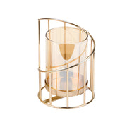 Wrought Iron Candle Holder Romantic Candlestick Ornament Dinner Table Decor Prop - S V528-CANDLESTICK-GOLDEN-S-795168