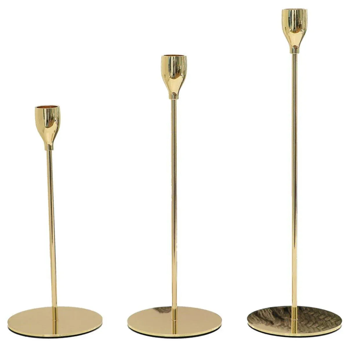 Set of 3 Decorative Candlestick Holder Candle Stand for Wedding / Dinner / Party - Gold V528-CANDLESTICKS-GOLD-110474