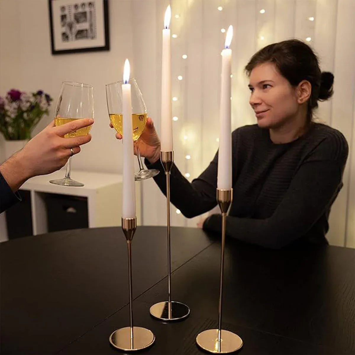 Set of 3 Decorative Candlestick Holder Candle Stand for Wedding / Dinner / Party - Gold V528-CANDLESTICKS-GOLD-110474