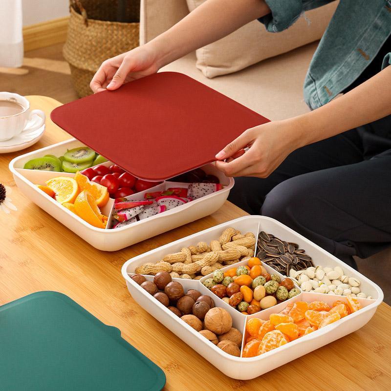 Plastic Fruit Plate Candy Box Dried Fruit Storage Box Snacks Nuts Tray Holder - Green V528-CANDY-BOX-GREEN-695125