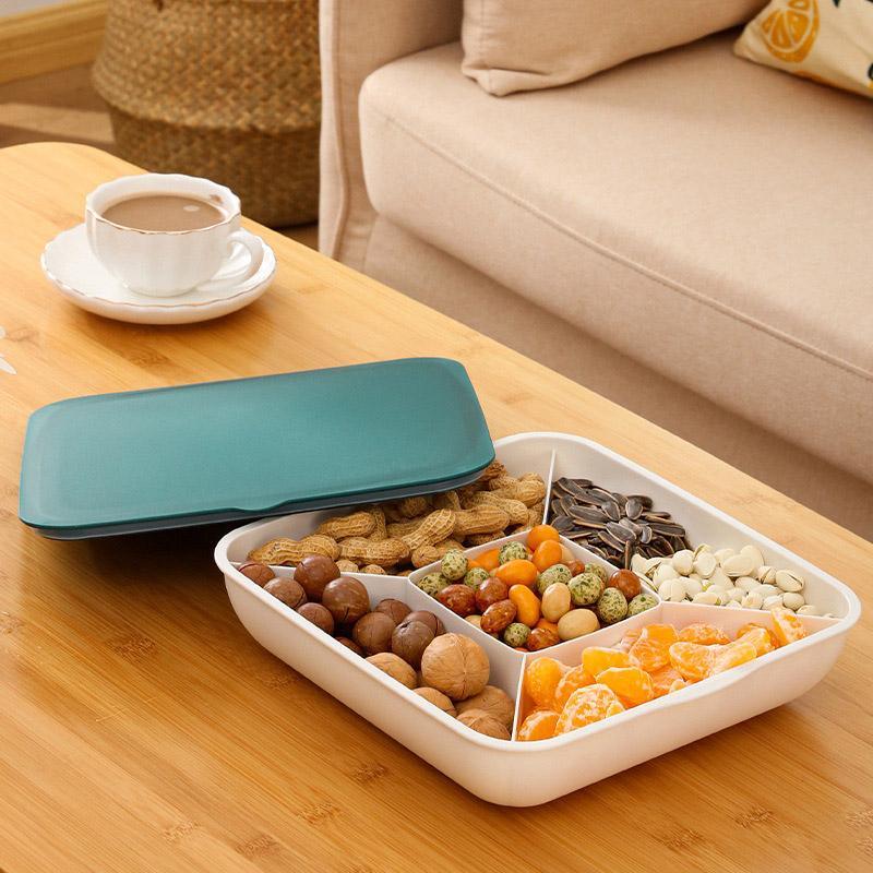 Plastic Fruit Plate Candy Box Dried Fruit Storage Box Snacks Nuts Tray Holder - Green V528-CANDY-BOX-GREEN-695125