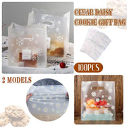 100Pcs Clear Daisy Cookie Bags with Handle - Party Candy Packaging - Daisy V528-CANDYBAG-DAISY-847175