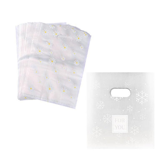 100Pcs Clear Daisy Cookie Bags with Handle - Party Candy Packaging - Daisy V528-CANDYBAG-DAISY-847175