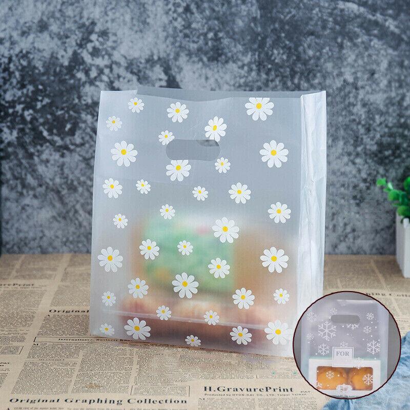 100Pcs Clear Daisy Cookie Bags with Handle - Party Candy Packaging - Daisy V528-CANDYBAG-DAISY-847175