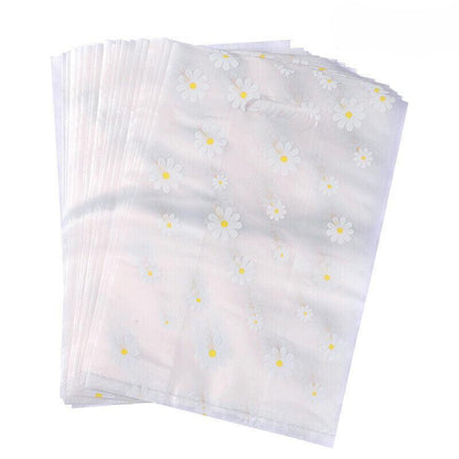 100Pcs Clear Daisy Cookie Bags with Handle - Party Candy Packaging - Daisy V528-CANDYBAG-DAISY-847175