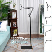 Hands Free Floor Stand Adjustable Bed Clip Holder For Tablet iPad iPhone Switch - 175cm White(Floor V528-CANTILEVERSTAND-175CM-WHITE-58419