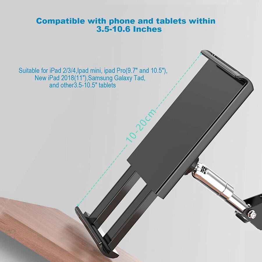 Hands Free Floor Stand Adjustable Bed Clip Holder For Tablet iPad iPhone Switch - 175cm White(Floor V528-CANTILEVERSTAND-175CM-WHITE-58419