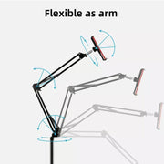 Hands Free Floor Stand Adjustable Bed Clip Holder For Tablet iPad iPhone Switch - 175cm White(Floor V528-CANTILEVERSTAND-175CM-WHITE-58419