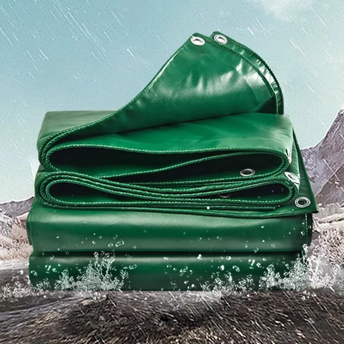 Heavy Duty Waterproof Canvas Tarp Tarpaulin Sun Block Dustproof Army Shelter - 4x6m(3.8x5.8m) V528-CANVAS-4-6M-716850