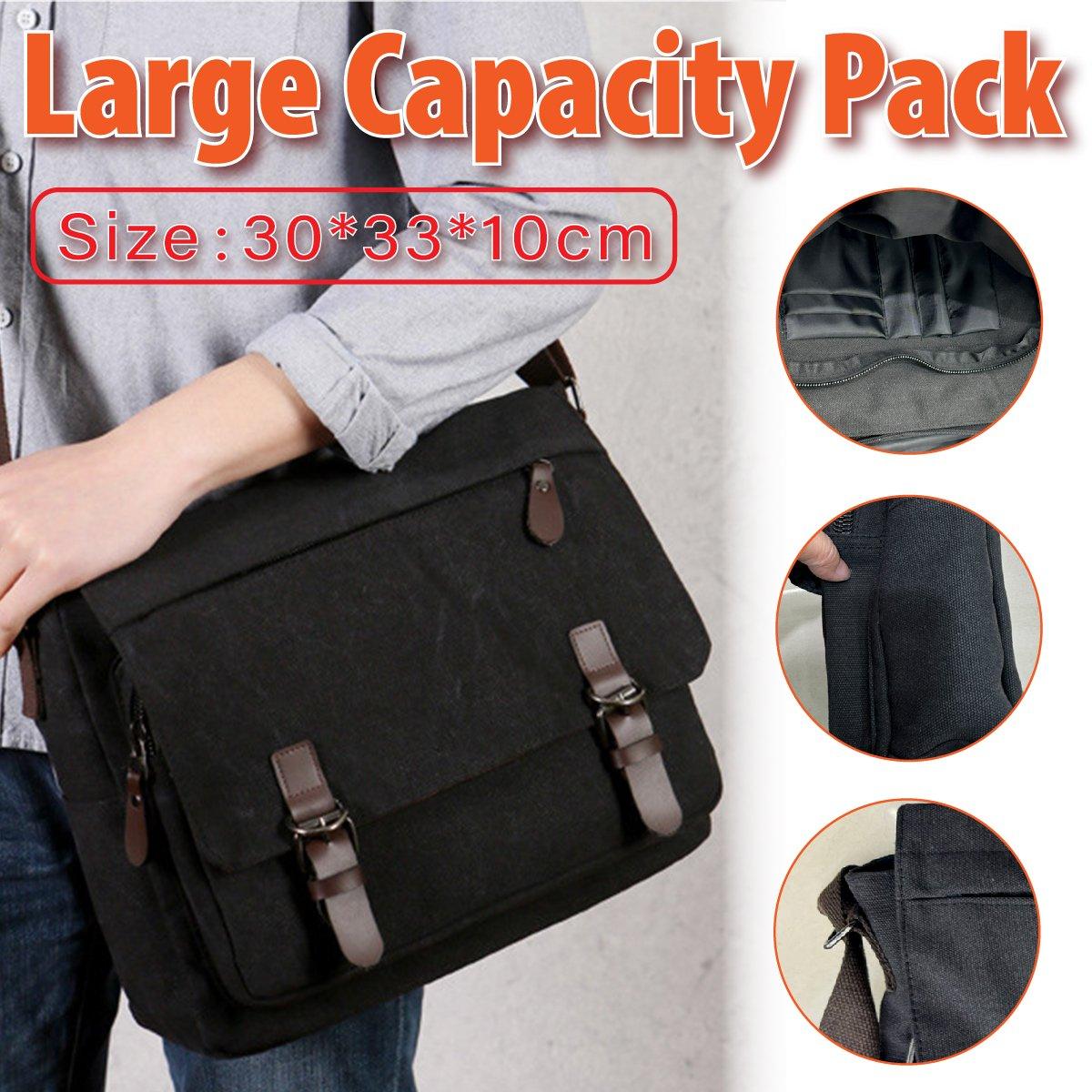 Canvas Messenger Shoulder Bag Large Capacity Crossbody Travel Work Handbag V528-CANVAS-BAG-BLACK-904884