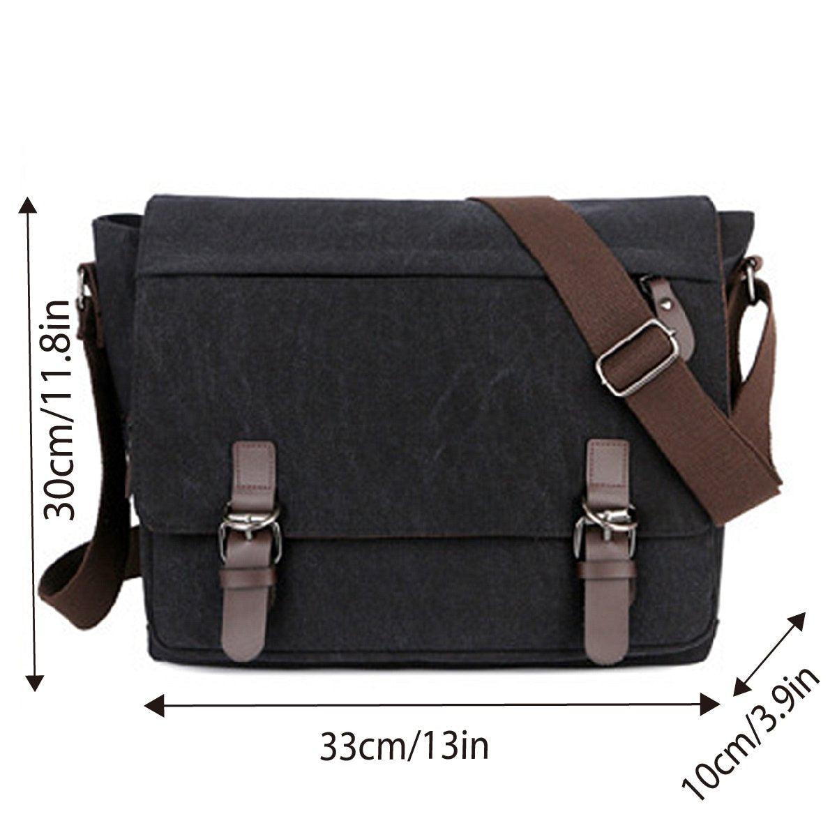 Canvas Messenger Shoulder Bag Large Capacity Crossbody Travel Work Handbag V528-CANVAS-BAG-BLACK-904884