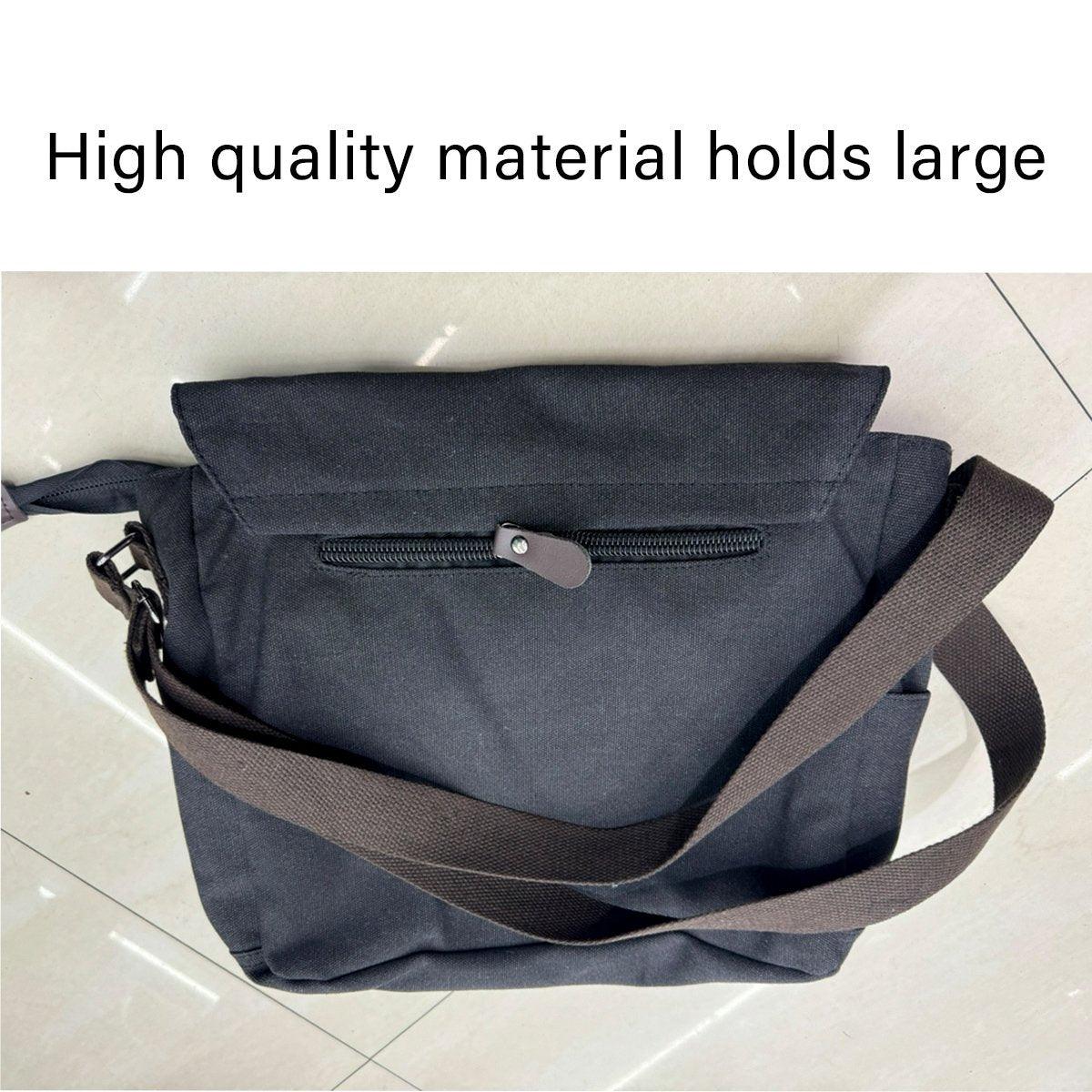 Canvas Messenger Shoulder Bag Large Capacity Crossbody Travel Work Handbag V528-CANVAS-BAG-BLACK-904884