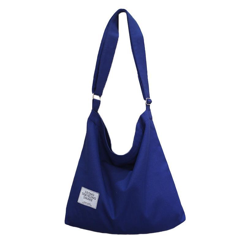 Womens Large Canvas Handbag Ladies Travel Messenger Shoulder Bag Hobo Tote Purse - Black V528-CANVASBAG-BLACK-72592