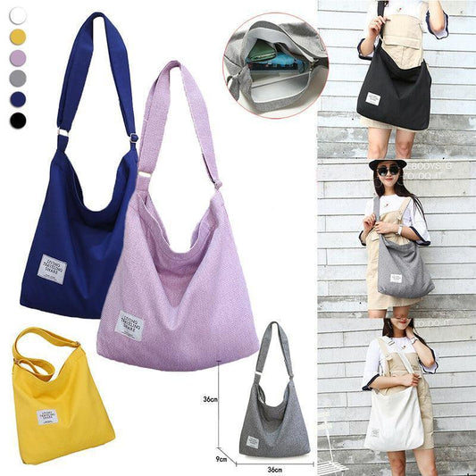 Womens Large Canvas Handbag Ladies Travel Messenger Shoulder Bag Hobo Tote Purse - Light Grey V528-CANVASBAG-LIGHTGREY-91604