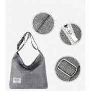 Womens Large Canvas Handbag Ladies Travel Messenger Shoulder Bag Hobo Tote Purse - White V528-CANVASBAG-WHITE-23035