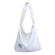 Womens Large Canvas Handbag Ladies Travel Messenger Shoulder Bag Hobo Tote Purse - White V528-CANVASBAG-WHITE-23035