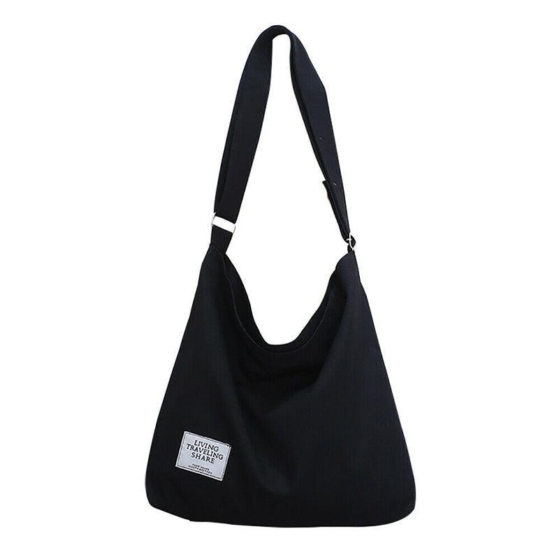 Womens Large Canvas Handbag Ladies Travel Messenger Shoulder Bag Hobo Tote Purse - White V528-CANVASBAG-WHITE-23035