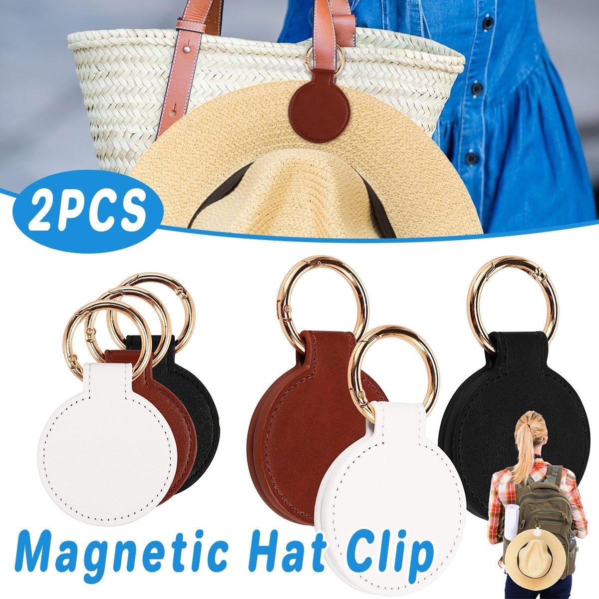 2PCS Hat Clip Holder with Buckle for Backpack Portable Hanging Hook for Hat Storage - White V528-CAP-RETAINER-2PCS-WHITE-238799