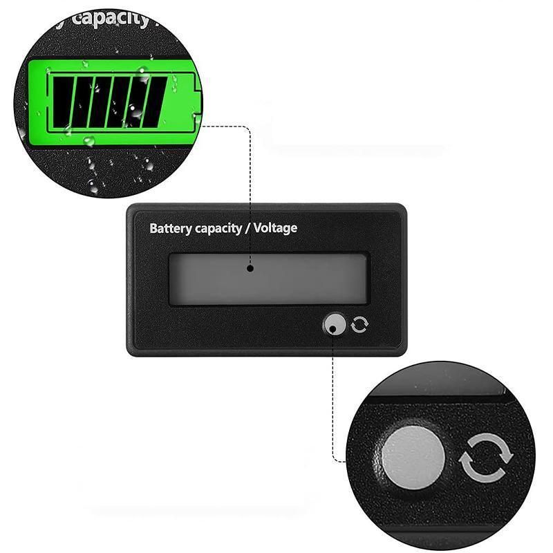 Lcd 12V-48V Battery Capacity Indicator Voltage Voltmeter Monitor Meter Caravan V528-CAPACITYINDICATOR-202456