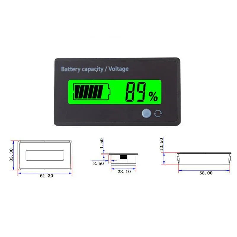 Lcd 12V-48V Battery Capacity Indicator Voltage Voltmeter Monitor Meter Caravan V528-CAPACITYINDICATOR-202456