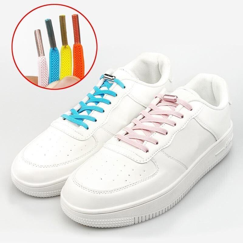 No Tie Locked Elastic Shoelace Shoe Lace Lazy Laces Sports Sneakers - Grey V528-CAPSULELACES-GREY-91208