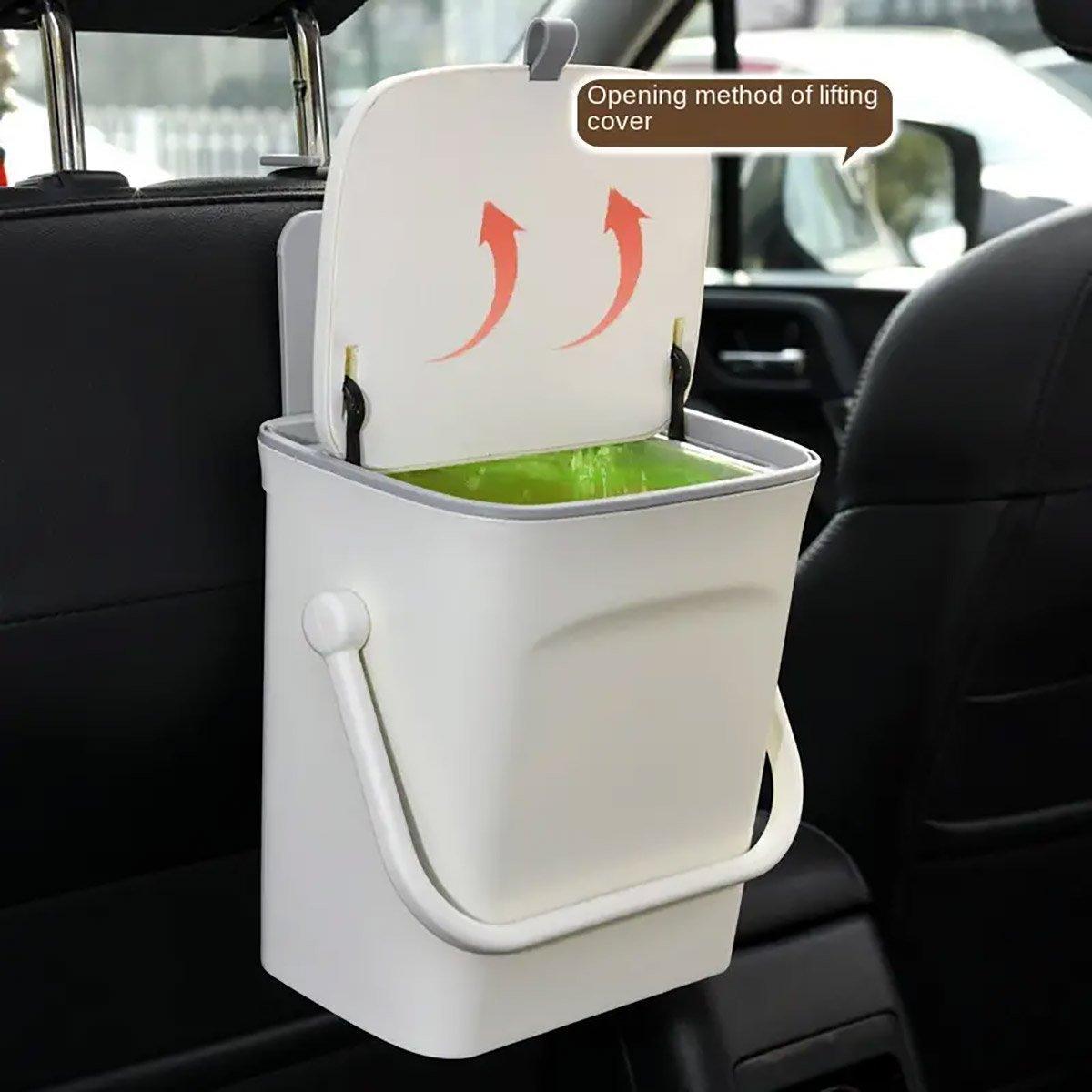 Car Waste Bin Wall Mounted In-Car Garbage Organiser Vehicle Trash Can Holder V528-CAR-5L-828132