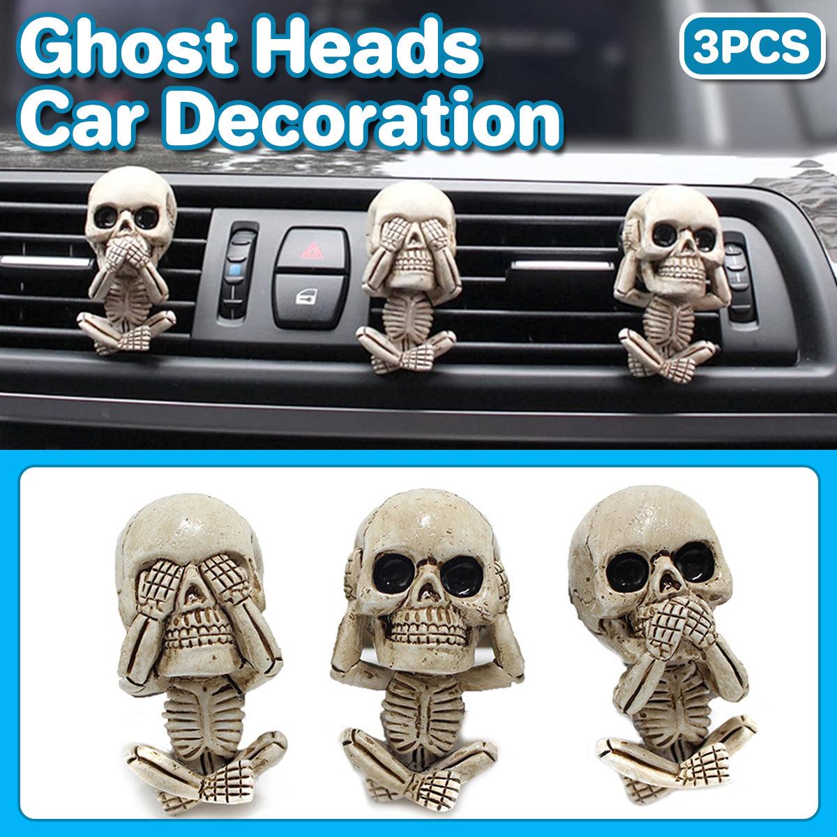 3pcs Ghost Head Car Decoration Accessories Halloween Ornament Vehicle Interior V528-CAR-ACCESSORIES-275145