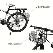Foldable Bicycle Basket Front and Rear Hanging Storage Rack Bike Accessories - Silver V528-CAR-BASKET-SILVER-355306