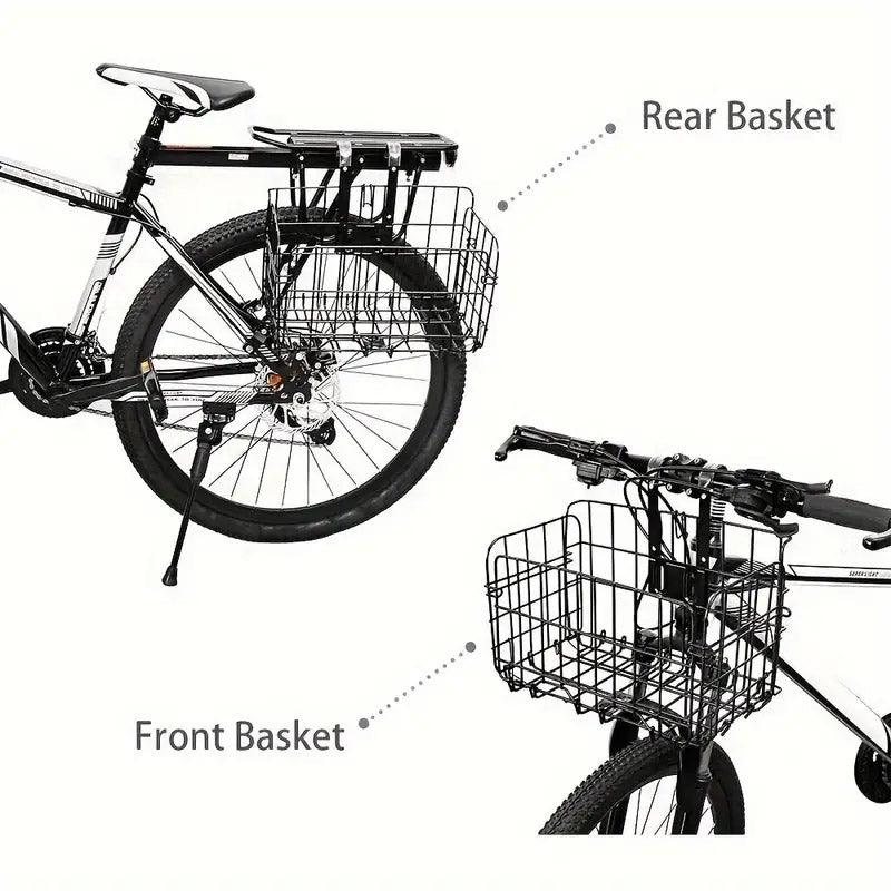 Foldable Bicycle Basket Front and Rear Hanging Storage Rack Bike Accessories - Silver V528-CAR-BASKET-SILVER-355306