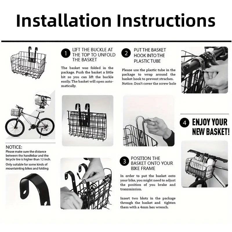 Foldable Bicycle Basket Front and Rear Hanging Storage Rack Bike Accessories - Silver V528-CAR-BASKET-SILVER-355306