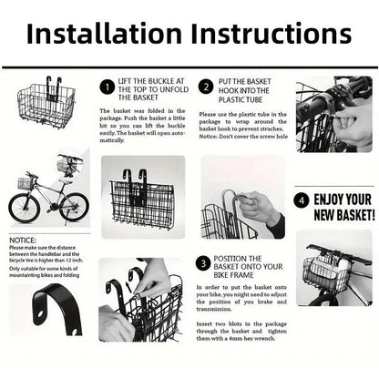 Foldable Bicycle Basket Front and Rear Hanging Storage Rack Bike Accessories - Silver V528-CAR-BASKET-SILVER-355306