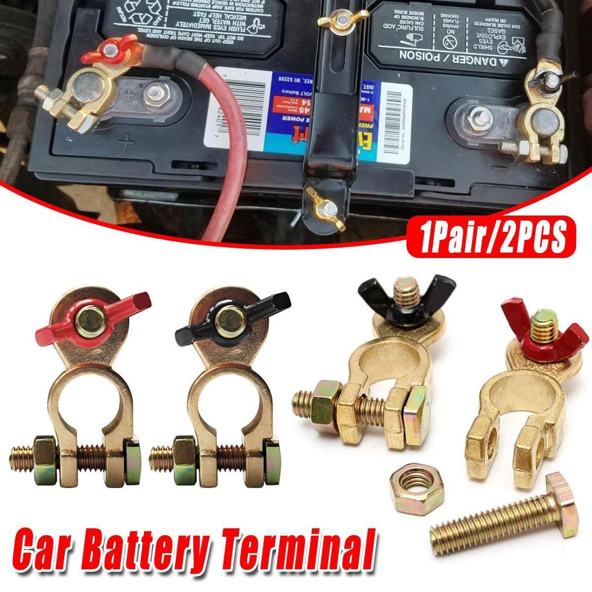 2pcs Car Battery Clamp Connector Heavy Duty Cable Battery Head Terminal Kit V528-CAR-BATTERY-CLAMP-1PAIR-672758