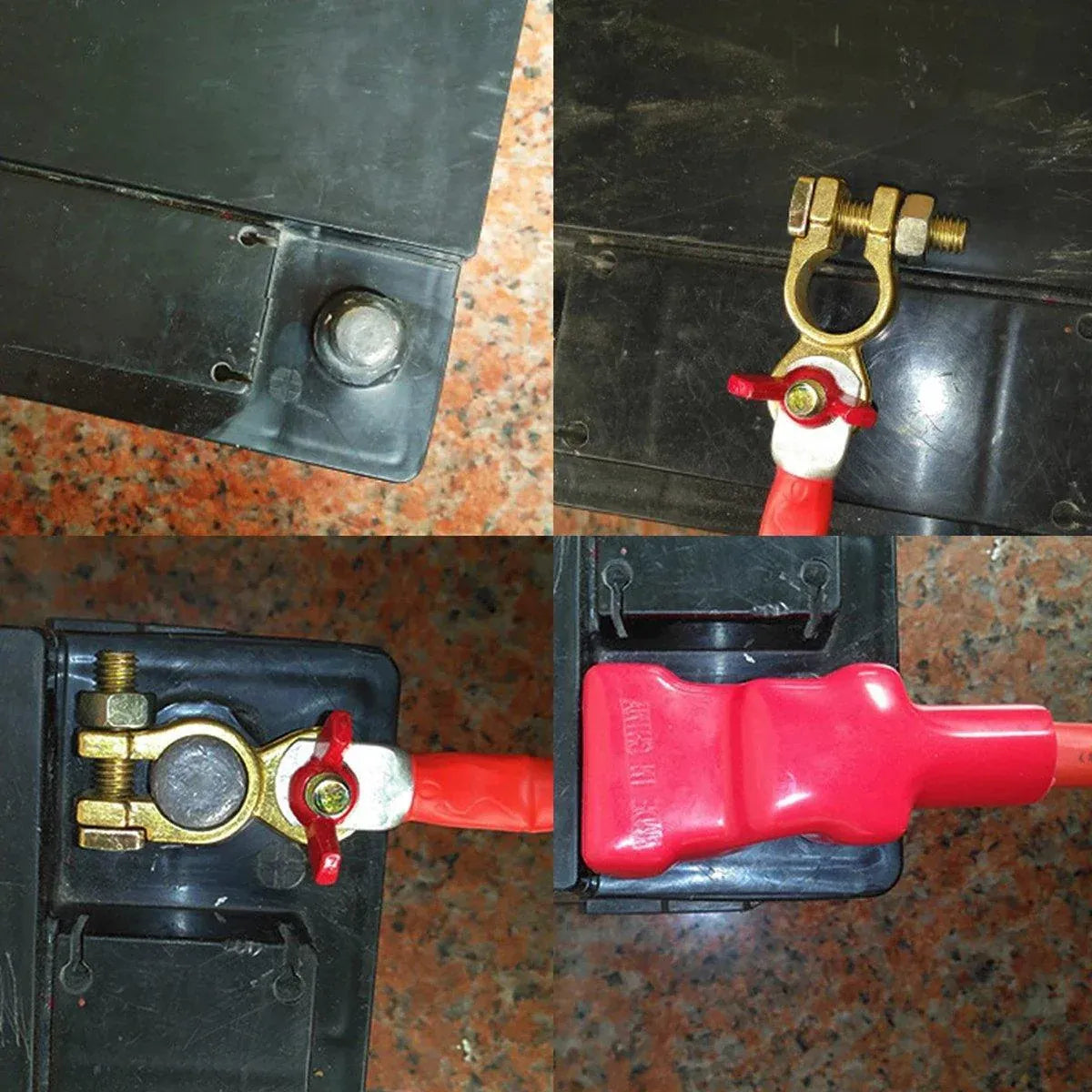 2pcs Car Battery Clamp Connector Heavy Duty Cable Battery Head Terminal Kit V528-CAR-BATTERY-CLAMP-1PAIR-672758