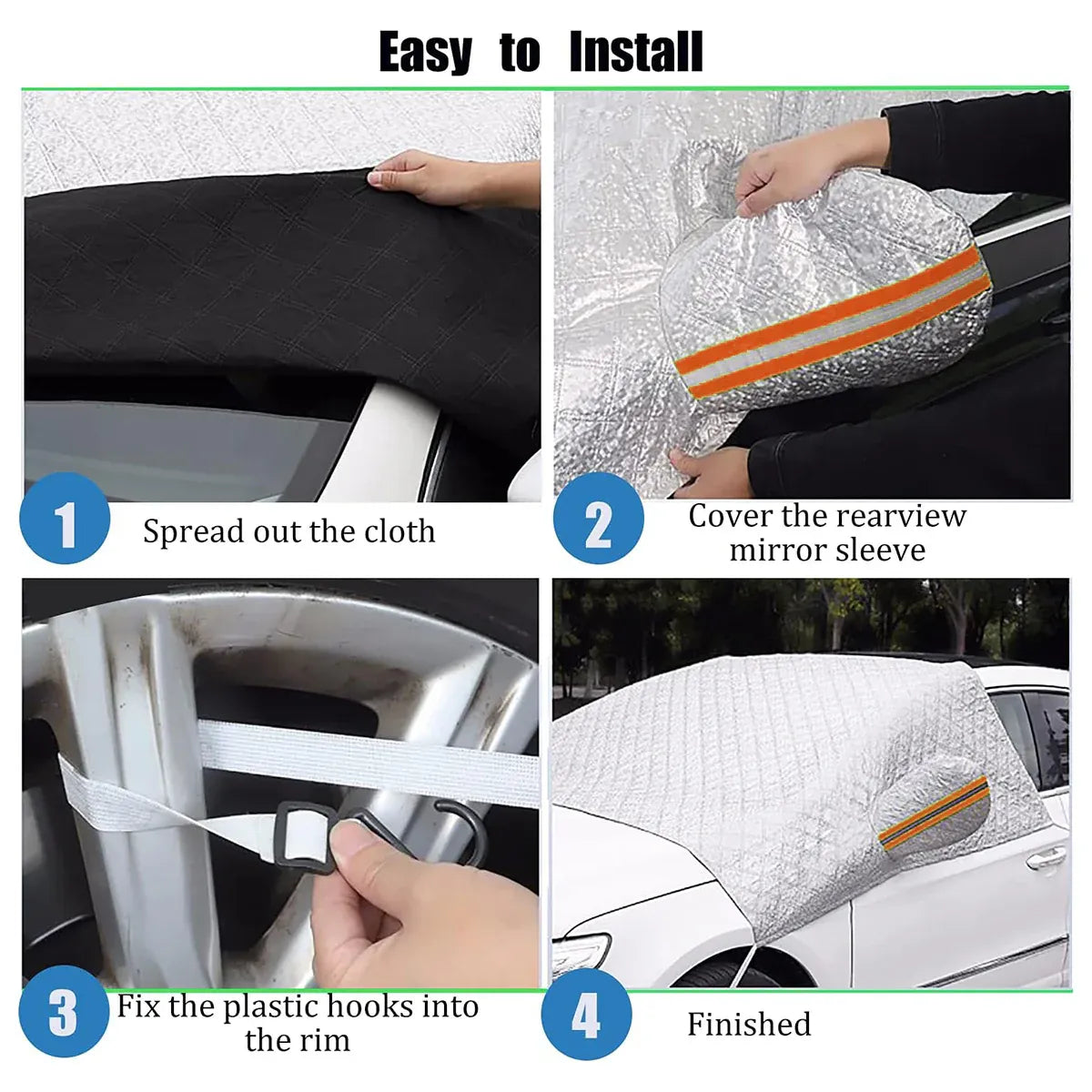 Car Windshield Cover SUV Sun Shade Windscreen Frost Snow Ice Sunshade Protector V528-CAR-COVER-123202
